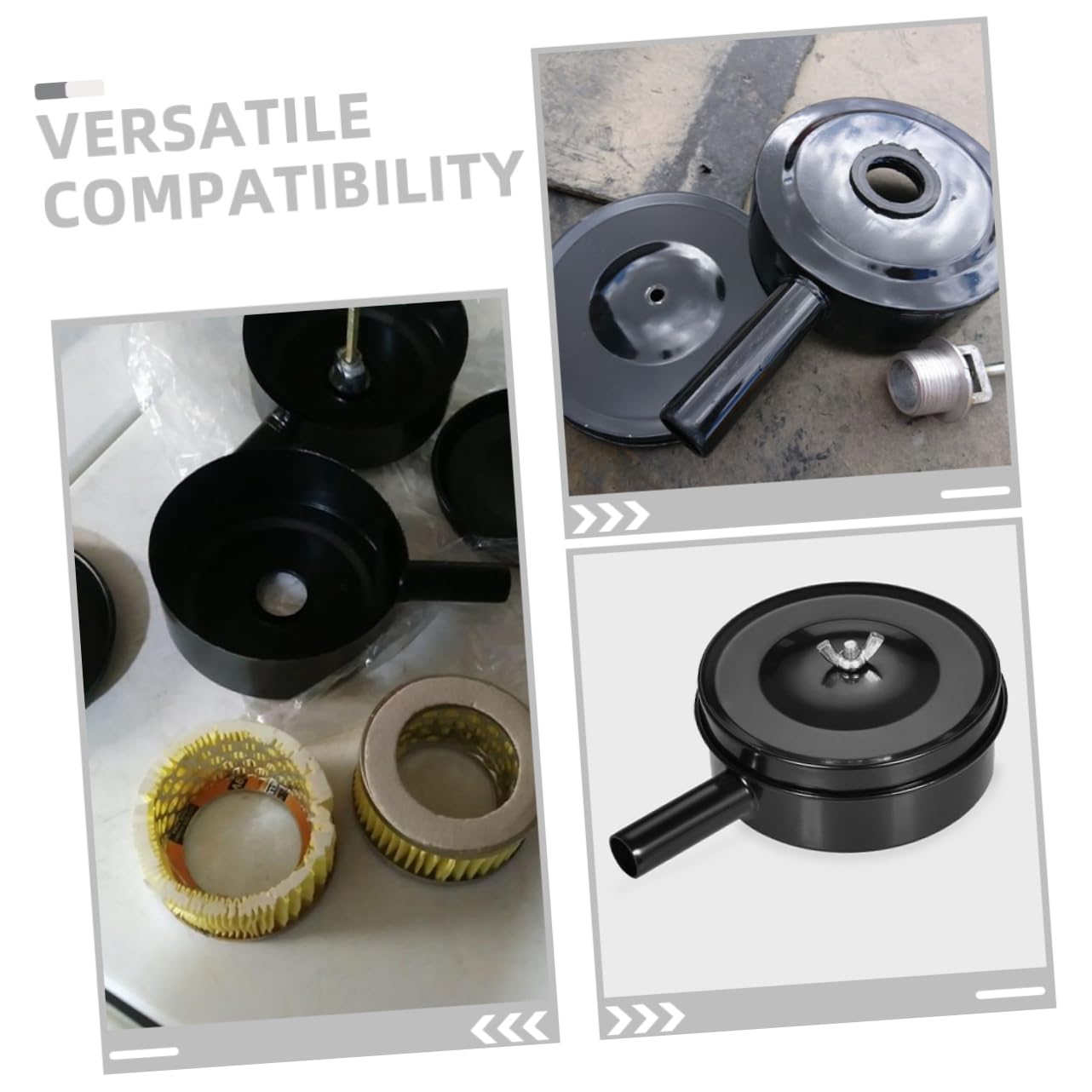 SOLUSTRE Silenciador para Compresor de Aire, 4 Piezas de Repuesto Filtro, Reducción de Ruido, Hierro, Compatible Generador