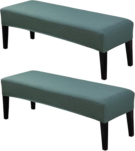 Fundas de banco de comedor de jacquard tapizado de elastano elástico, funda de banco de alta elasticidad, protectores de banco extraíbles y lavables