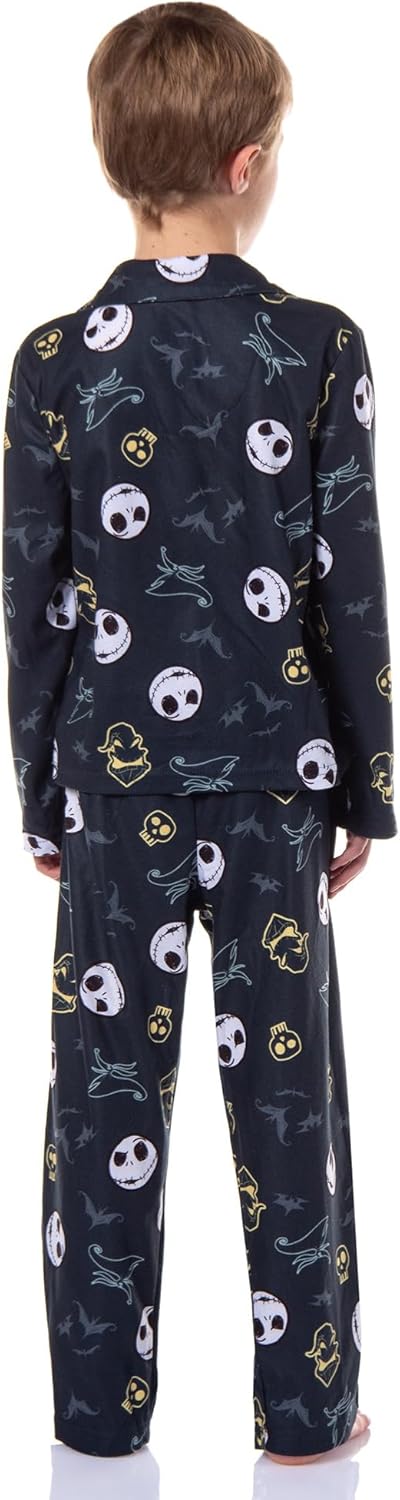The Nightmare Before Christmas Pajamas for Kids - 2 Piece Jack Skellington Pajamas - Flannel Boys' Pajama Sets - Size 8 Black - Image 2