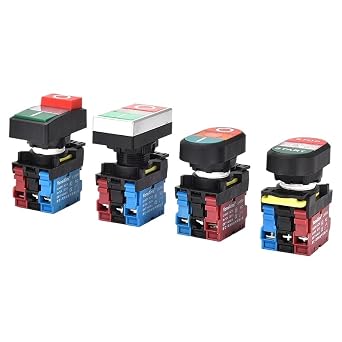 Two-Button LA36M-11 Two-Position Push Button Switch 1NO1NC with Light Power Start and Stop 10AEnglish-D,1NO1NC_220V