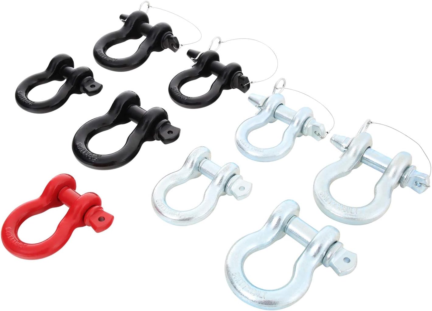 Smittybilt 13047R D-Ring Shackle 3/4" Threaded Pin 4.75 Ton Rating Red