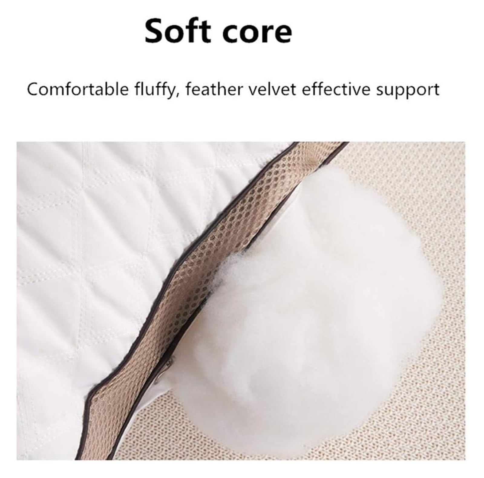 Inicio Almohadas Ropa de Cama Almohadas de Hotel, Almohada de Terciopelo de Plumas Blancas de algodón de Calidad de Hotel súper Suave, 48 x 74 cm, 2 Paquetes(White Border)