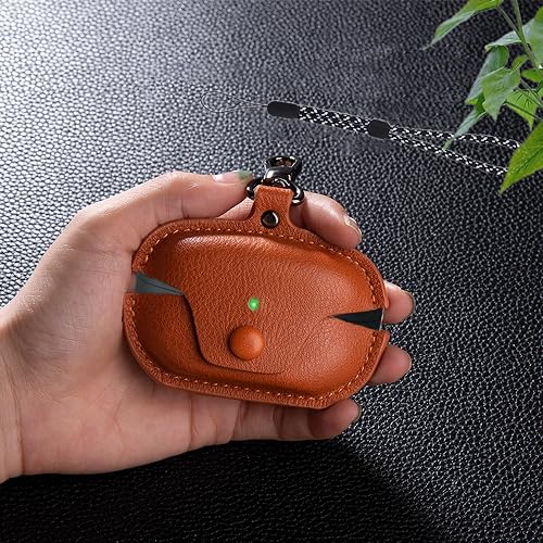 Image of Compatible with Sony WF-1000XM5 Case Cover with Keychain Hook Lanyard,Vintage Leather Case Designed for Sony Earbuds WF1000XM5 Case Cover (2023) for Women Men (Brown)