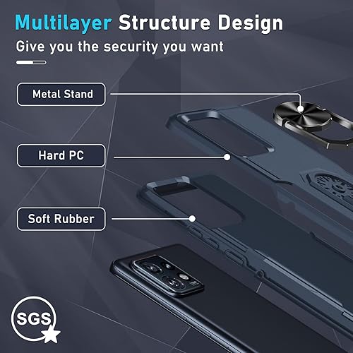 Miniatura 5 de Janmitta Funda para Motorola Edge+ Plus (2023), resistente a prueba de golpes, soporte de anillo de metal giratorio integrado NO para Edge + 2022 o