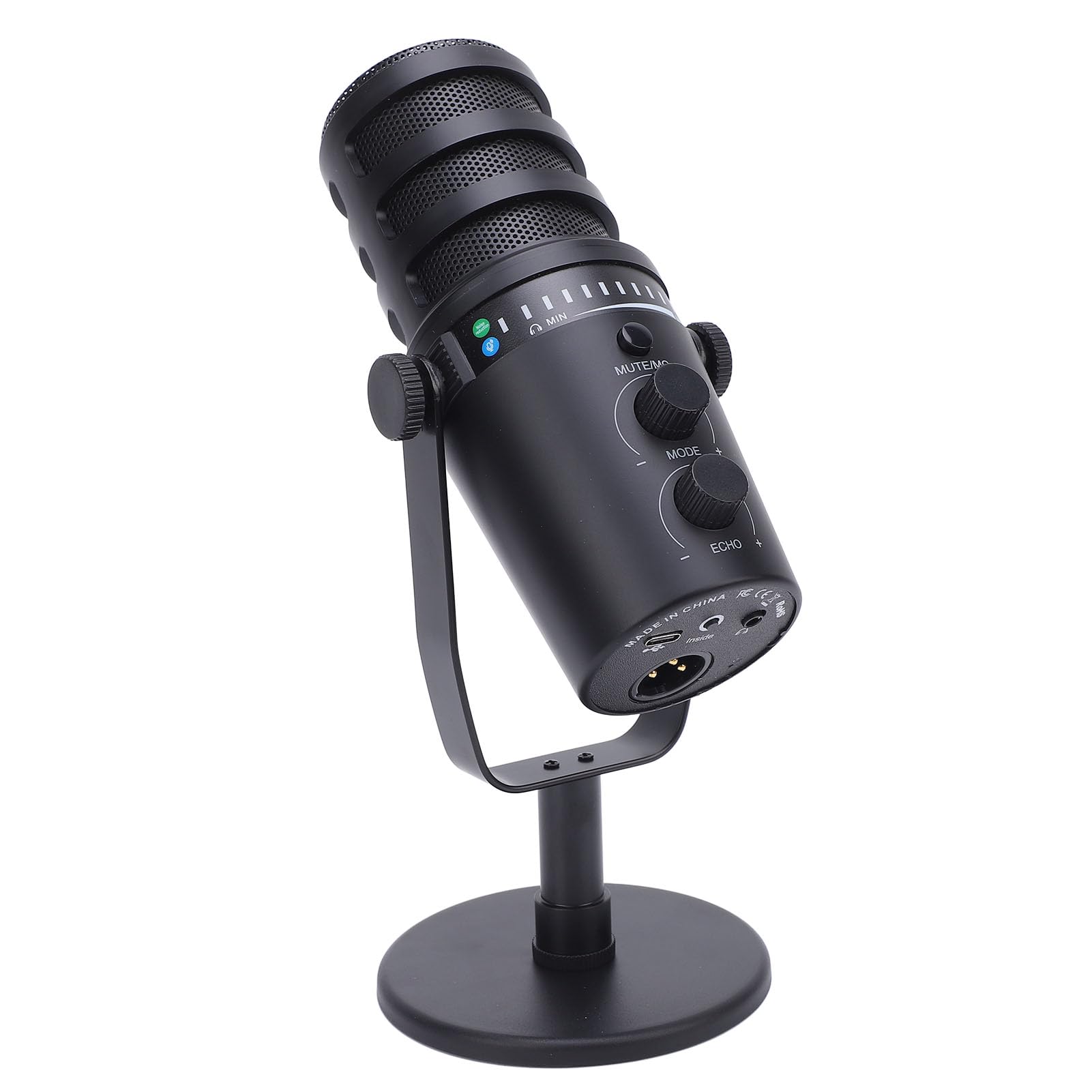 Professionelles USB XLR -Gaming -Mikrofon mit Stand, Dynamisches Mikrofon für Live - -Karaoke, Multi -Funktion - -Verstellbarer -Metallhalterung, Ideal für Live -Spiele, Gesang,