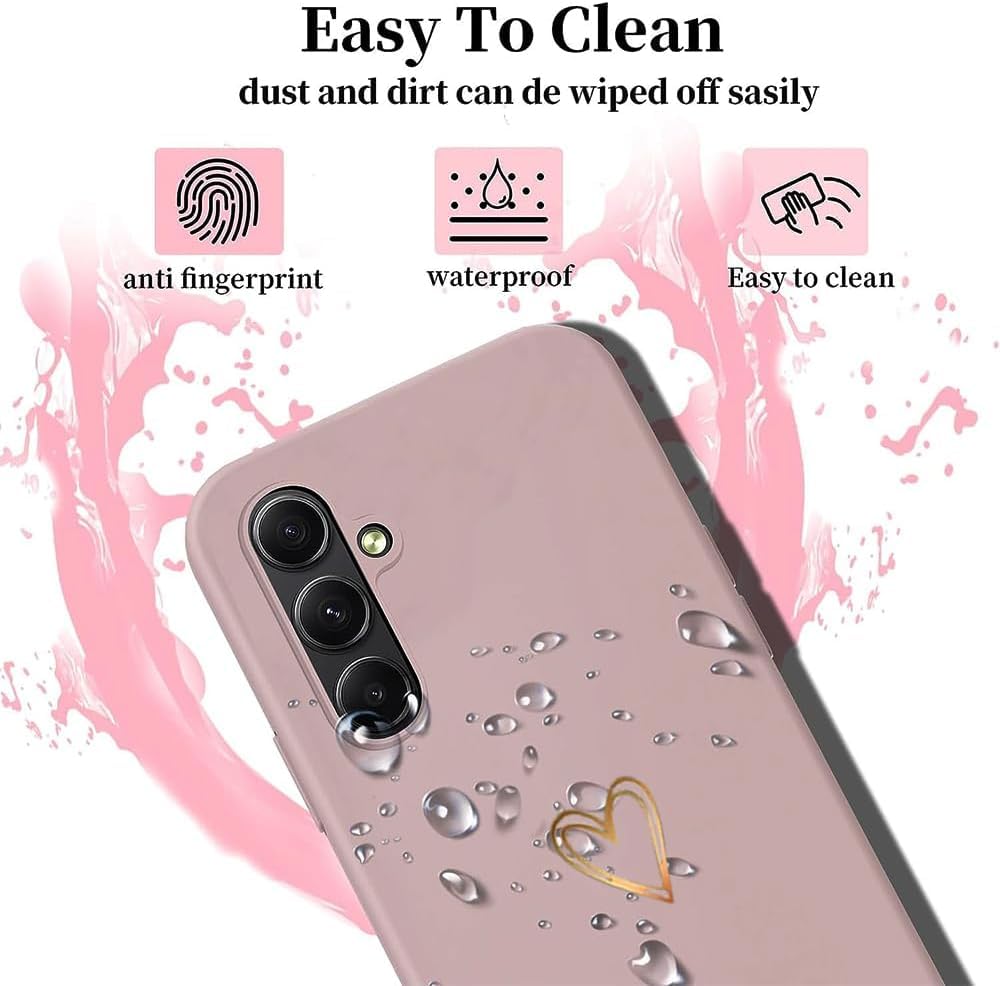 CaseLover Etui na telefon z łańcuszkiem na Samsung Galaxy A26 5G, silikonowe etui z wzorem w kształcie serca, z odpinanym sznurkiem do noszenia na szyi, wstrząsochronne, ochronne etui na telefon do
