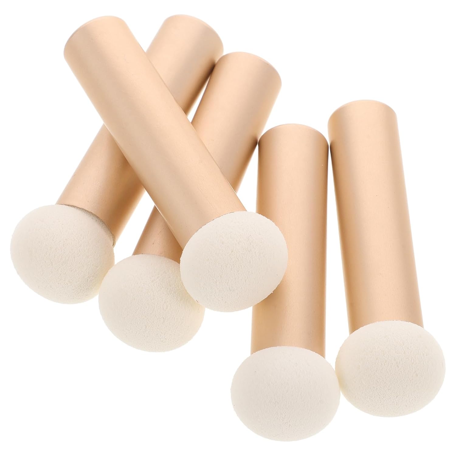 5pcs Mini Concealer Makeup Brushes Set with Aluminum Handles, Portable Flat and Blending Eye Concealer Brushes for Women’s under Eye and Blemish Coverage at Home Or Outdoors