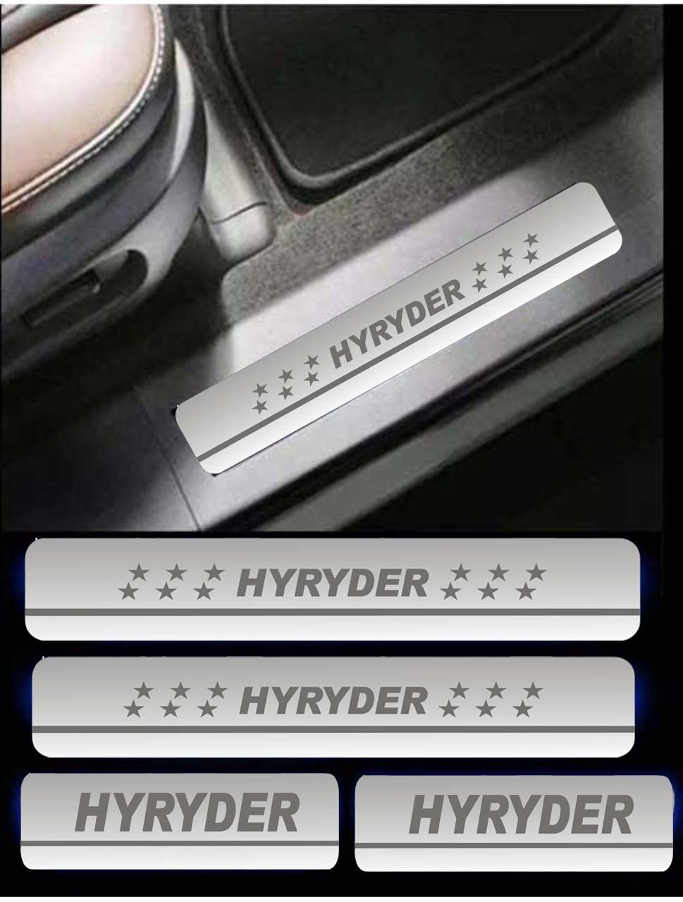 DIAMOND AUTO Hyryder Sill Plate/Door Foot Step in Stainless Steel. (Set