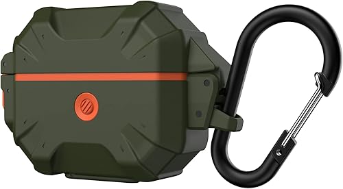 Miniatura 5 de URBAN ARMOR GEAR UAG - Funda protectora duradera y suave al tacto diseñada para AirPod, color verde y naranja (3 generación, 2021) con mosquetón