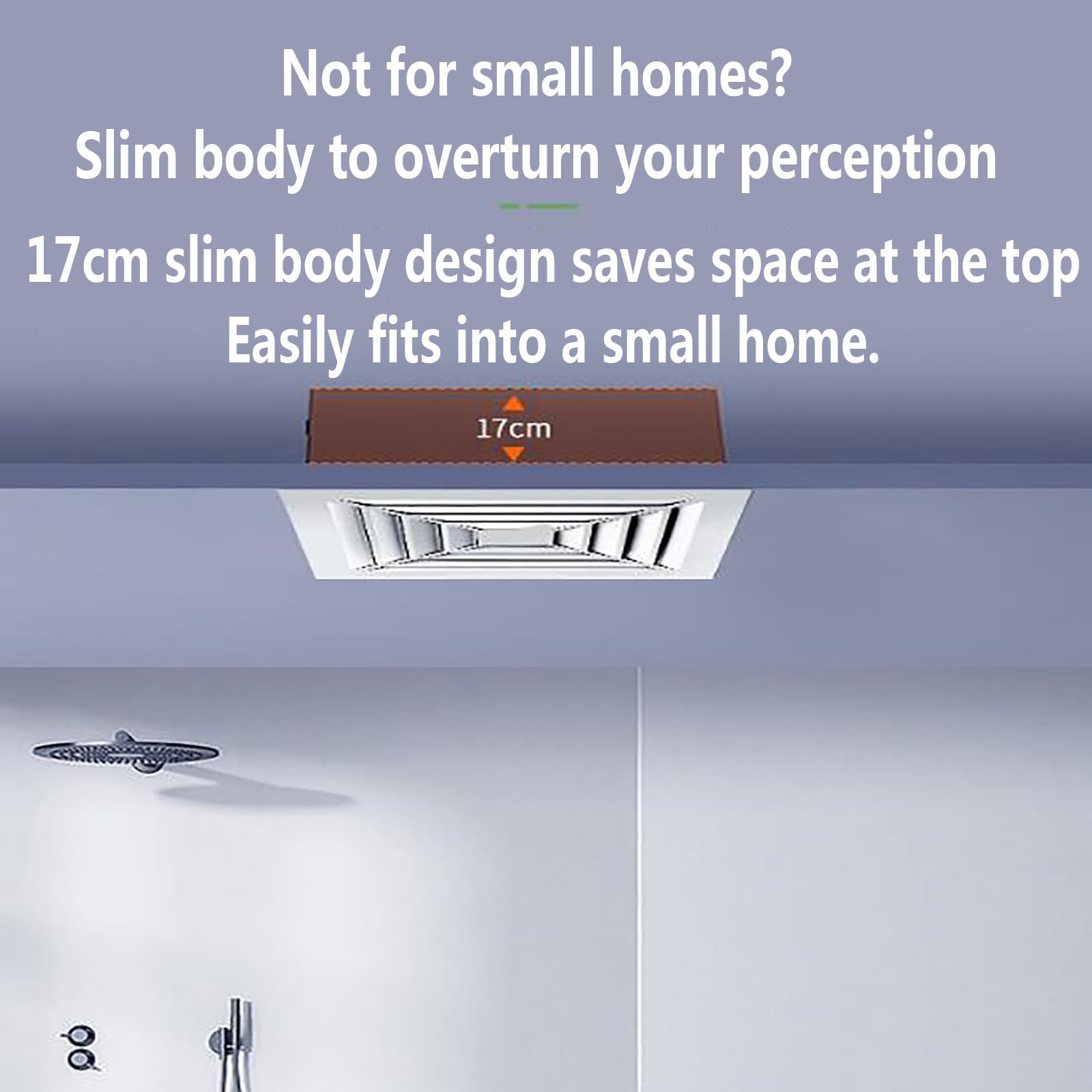 Ventilador de escape de baño, ventilador de ventilación para techo de ducha, ventilador cuadrado blanco con tubo de escape y entrada para baño y cocina