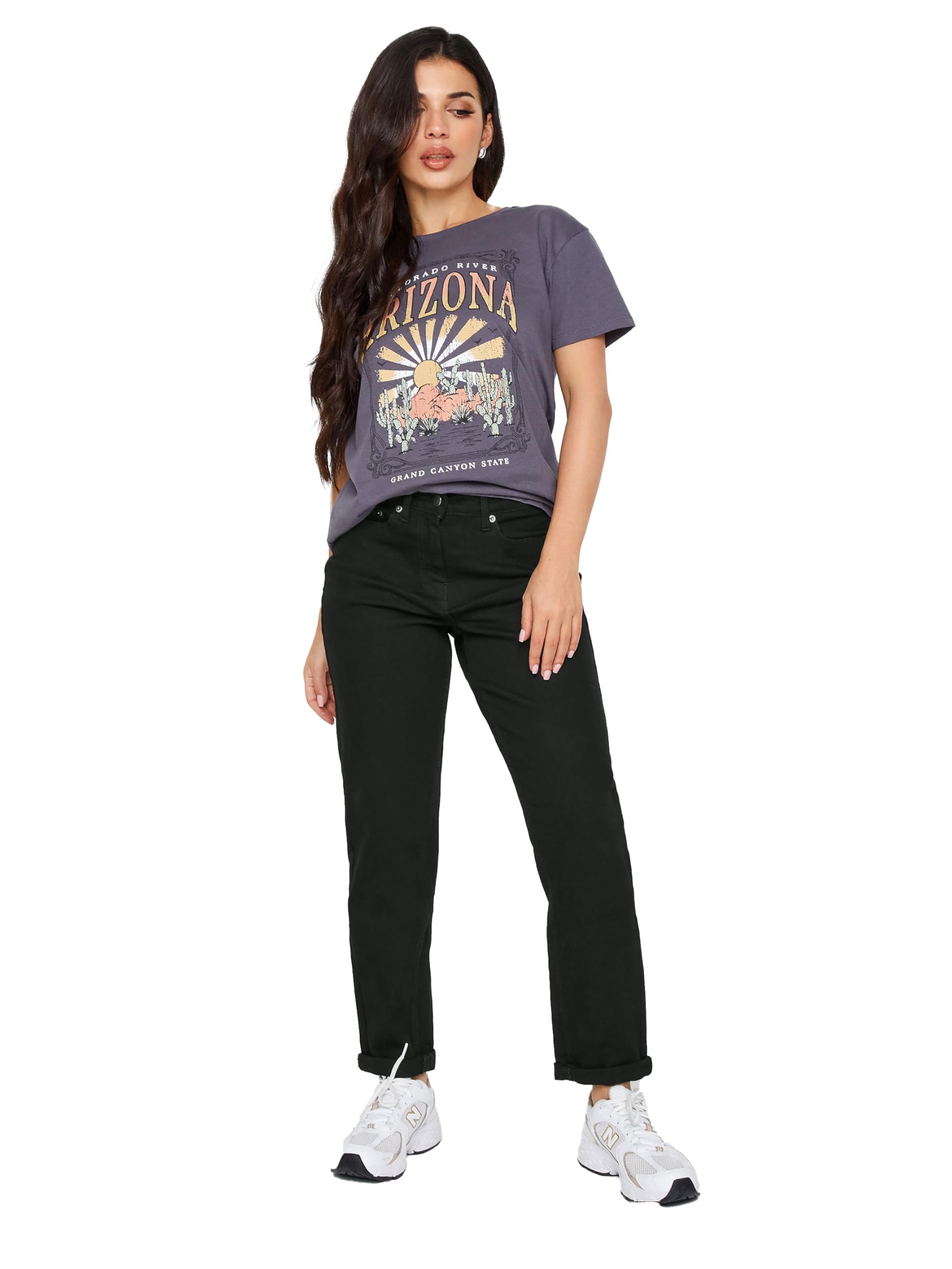 PixieGirl Black Stretch Denim Mom Jeans Petite