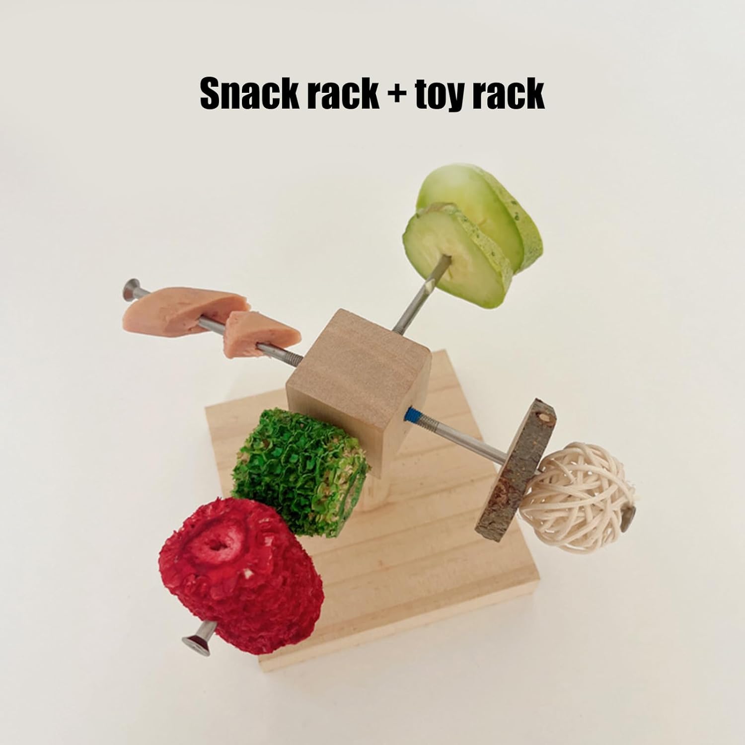 Hamster Feeder Toy Rotating Holder for Pet Fun Treat Dispensing Rack Cage Play Hamster Puzzle