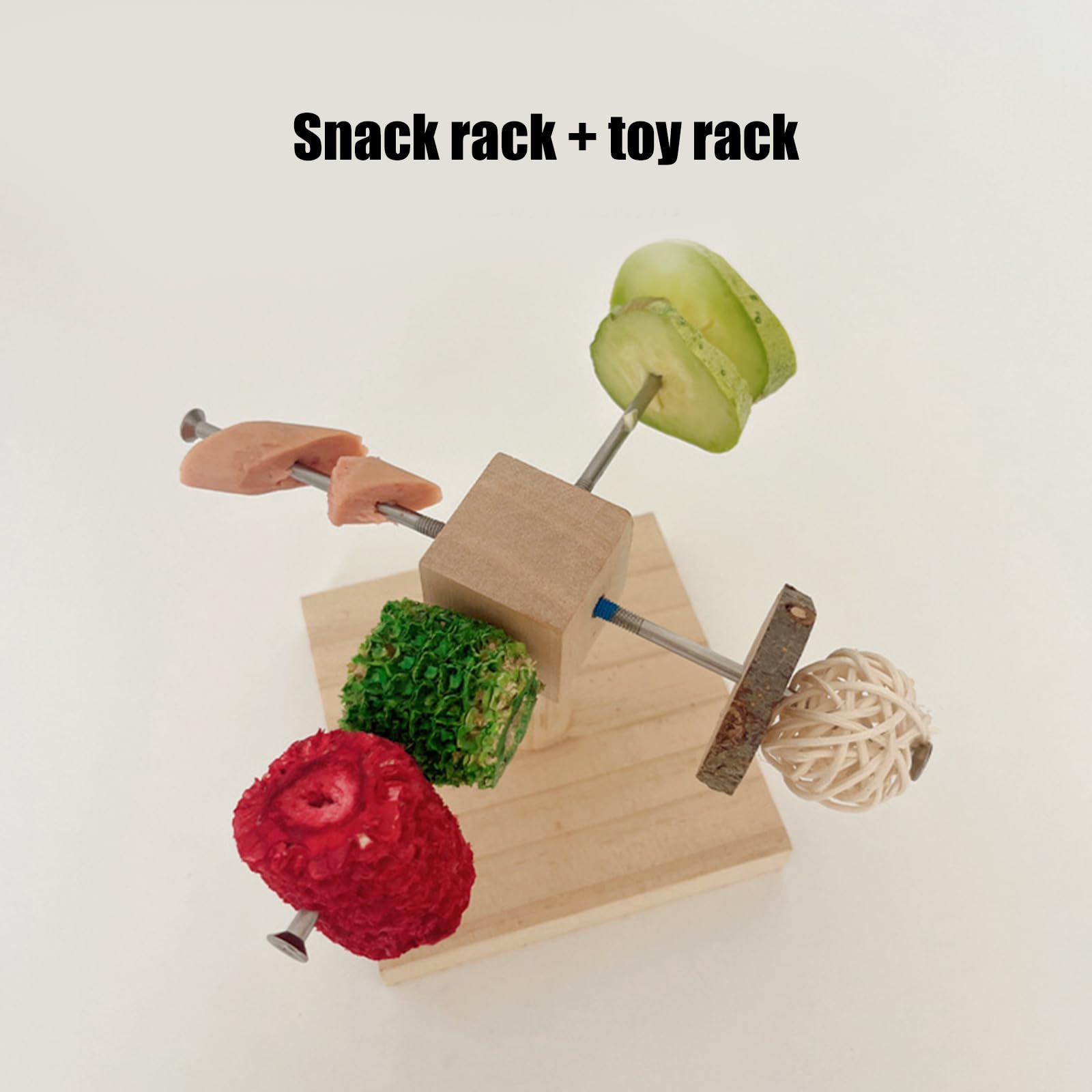 Juguete alimentador de hámster, dispensador de golosinas de madera para hámster y roedores pequeños, alimentación de hámster