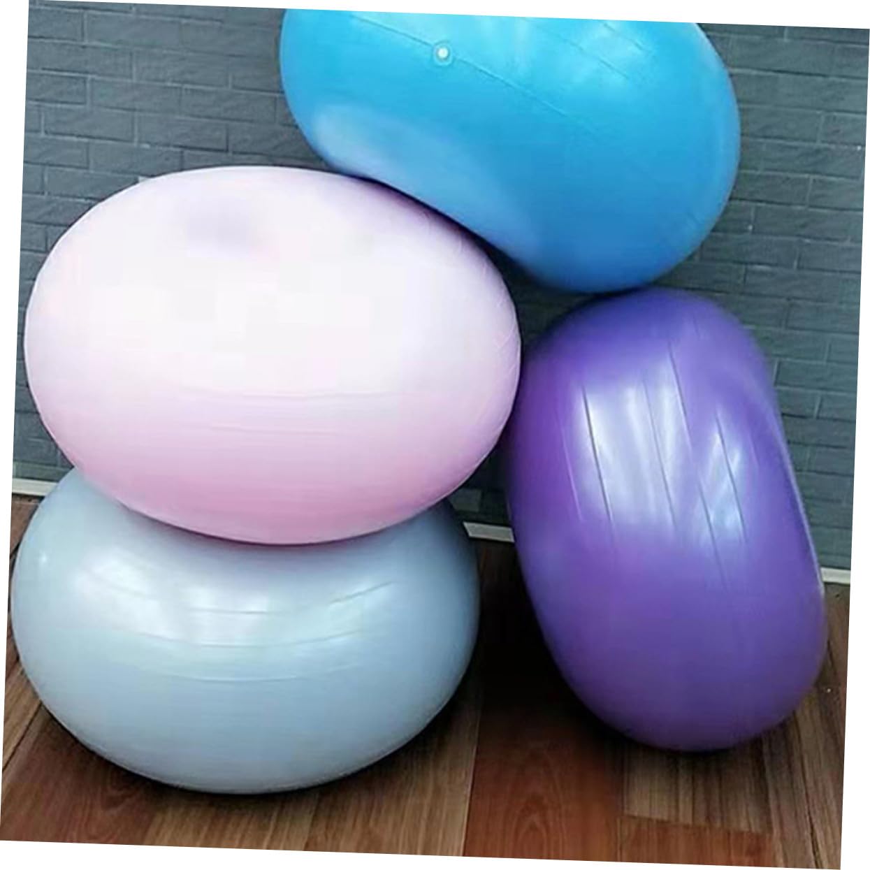 ERINGOGO Pelota de Fitness PVC Antiexplosión Forma de Donut para Yoga Pilates Ejercicio Casa con Bomba de Aire Color Azul
