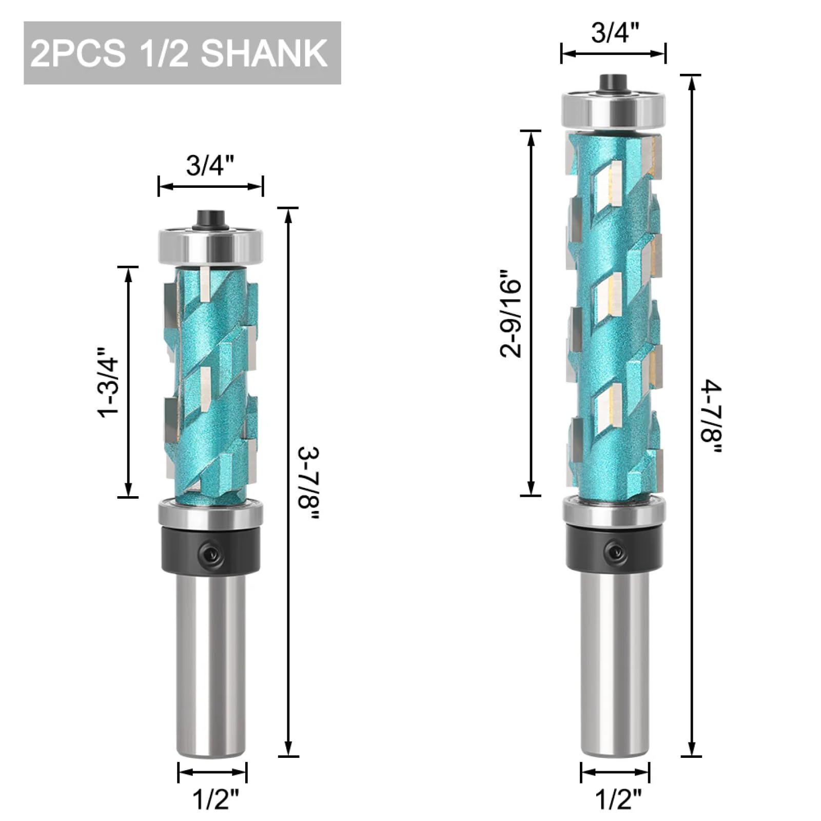 12 Mm 1/2 "Tibón De Vástago De Vástago Sólido Carabia Spiral Toping CNC Bit Bit Compression Bit Bit Fresh,1/2 Vástago