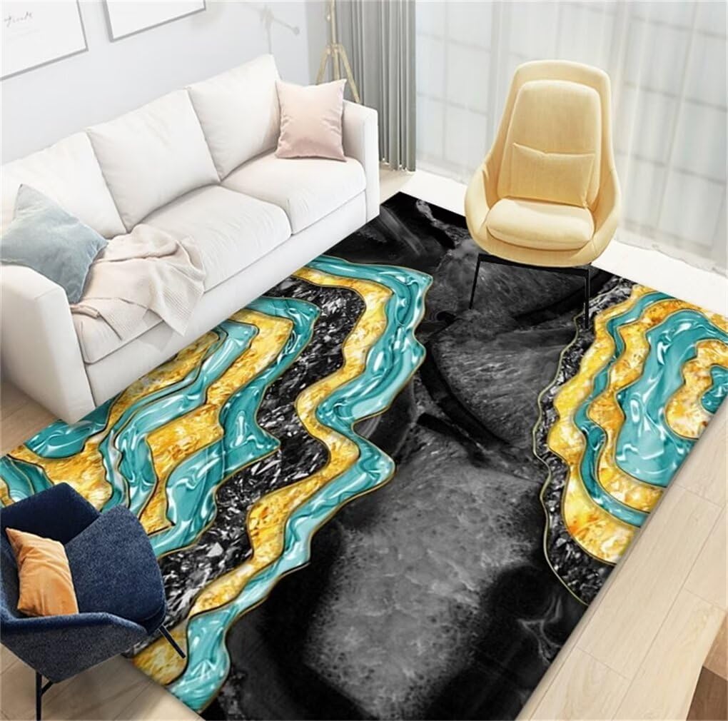 Tapis vinyl facile d'entretien 150x200 pour grand salon et bureau gamer