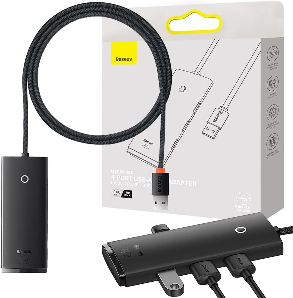 Baseus Lite 4nanü 1 Arada Multifonksiyonal USB-A Hub Şarj İstasyonu- Siyah