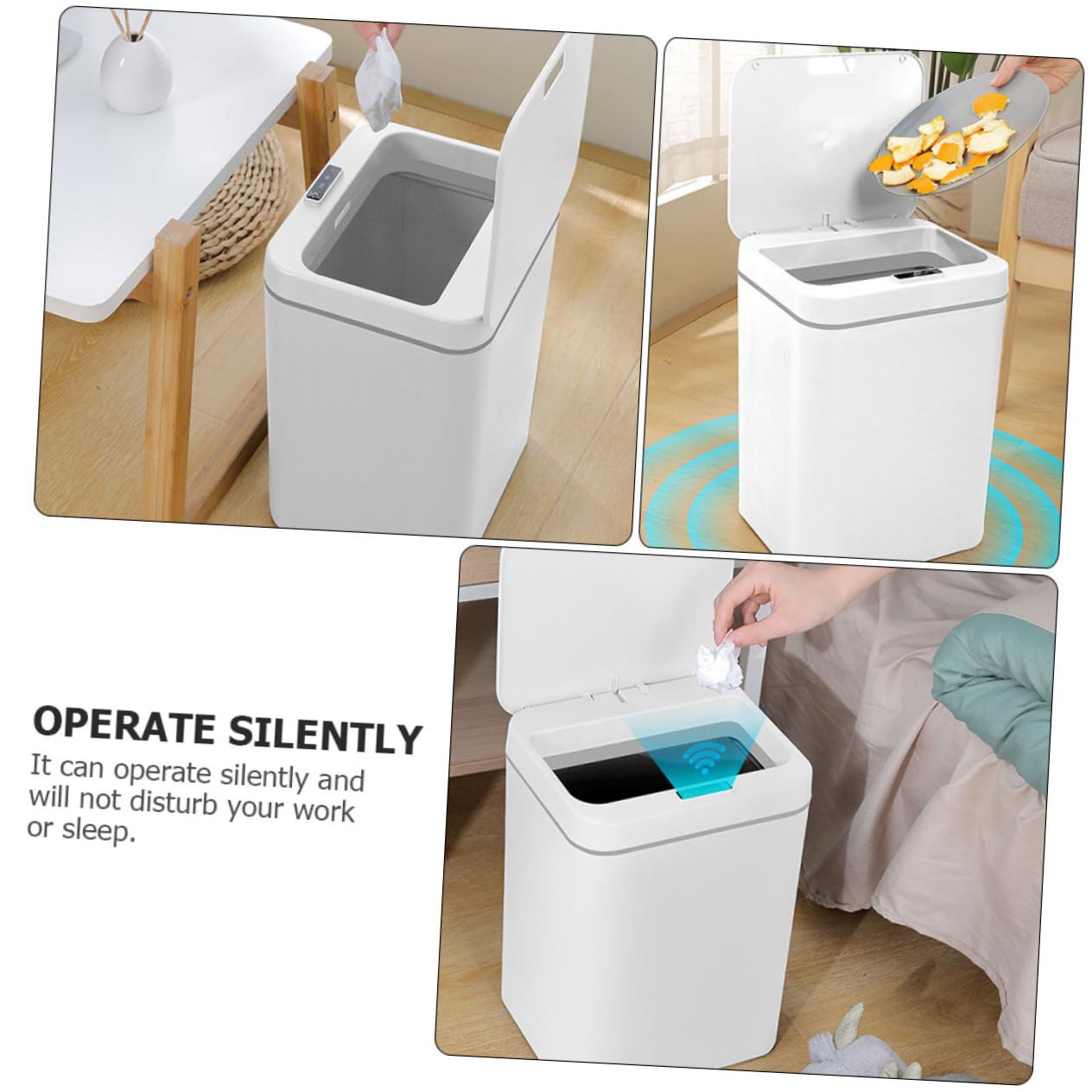 MAGICLULU Intelligent Touchless Garbage Can Automatic Waste Bin High-Precision Sensor Mute Buffer Technology for Kitchen Home Space-Saving Waste Storage Container