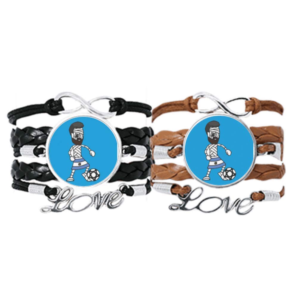 Pulsera pareja de cuerdas de cuero DIYthinker para conectar corazones 5