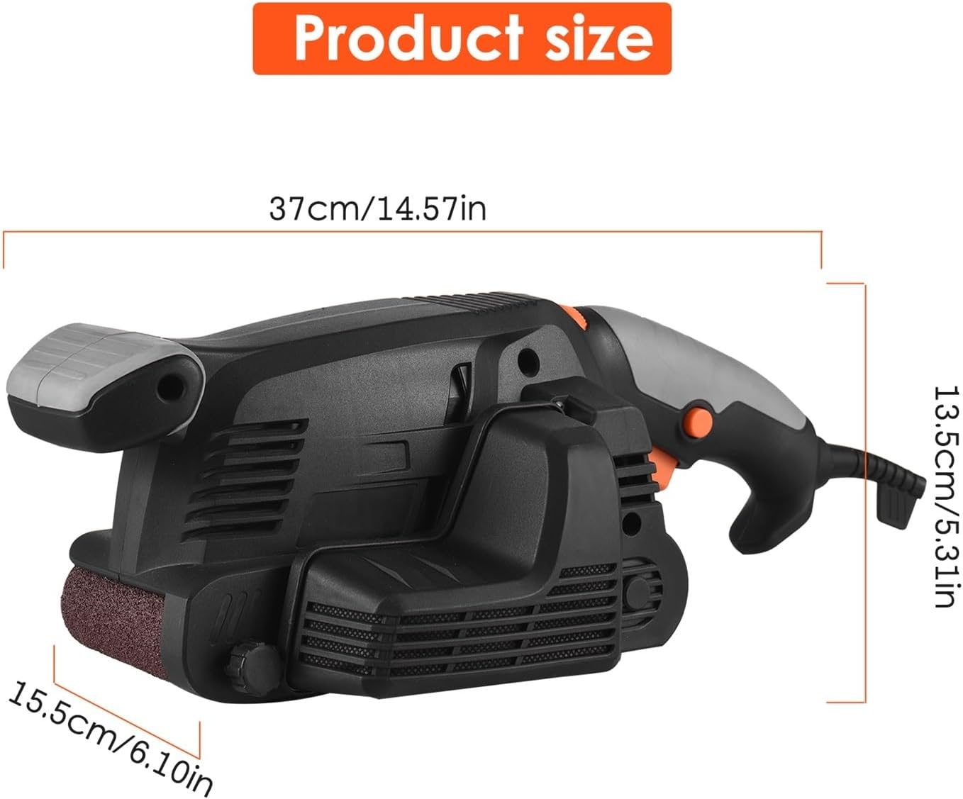Sander, Polisher 600W Electric Belt Sander Variable Speed Power Sander Woodworking Polishing Machine for Wood with 12 PCS Sanding Belts(Type1)