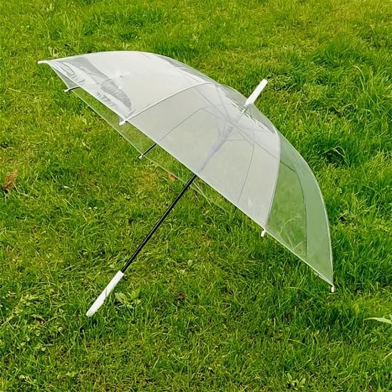 Image of Transparent Bubble Umbrella Windproof Waterproof Clear Dome Rain Umbrella with Automatic Open and Curved Handle for Men, Women, Kids, Travel and Outdoor Use