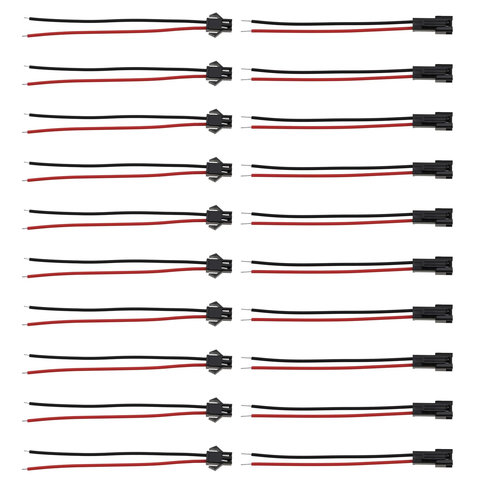 10 Paires Connecteurs SM-2P ECSiNG • 10cm • Mâle/Femelle • Pour Batterie/LED/Modélisme