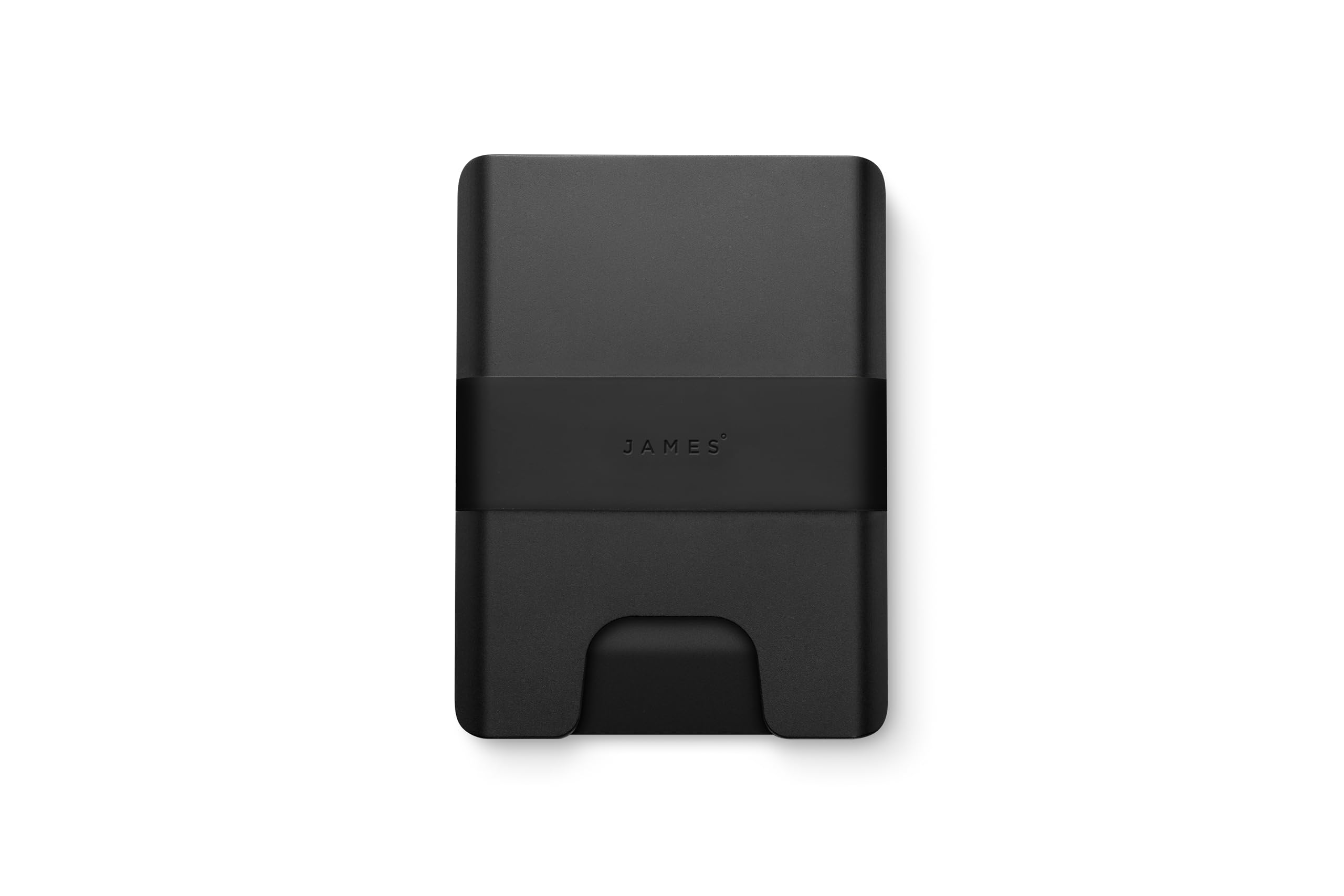 JAMES° The Lowe Minimalist CNC-Machined Aluminum Men's Wallet, Naturally RFID-Blocking, Simple, Clean, Slim - Black + Black