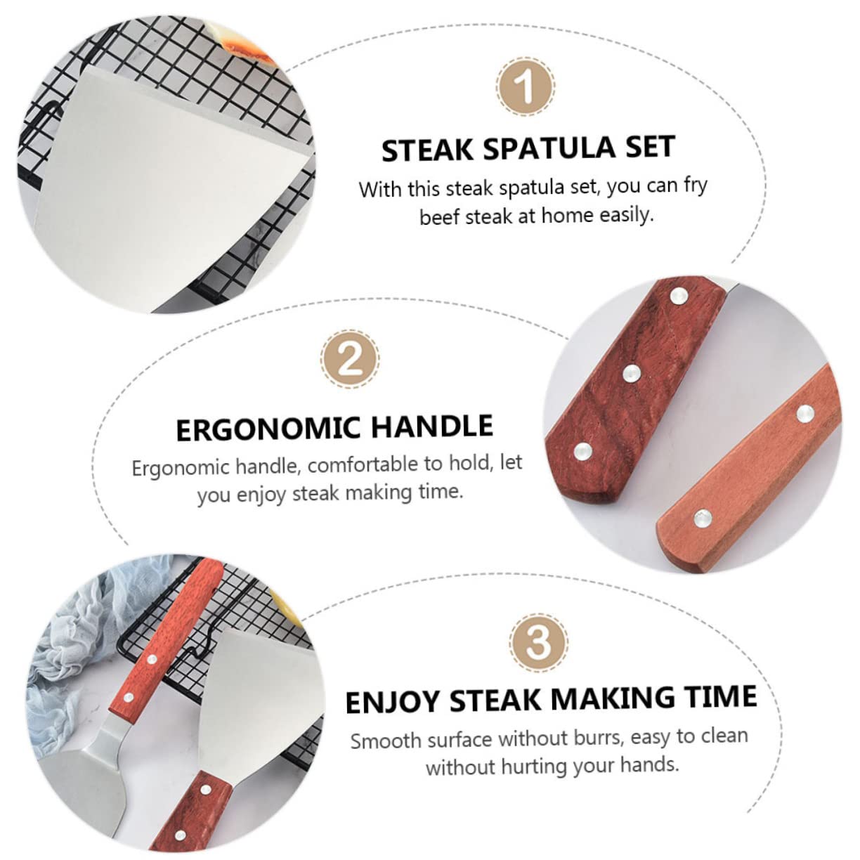 6 Piezas De Espátula De Acero Inoxidable Para Parrilla Pala Para Filetes Herramientas Para Parrilla Accesorio De Cocina Utensilio De Cocina Espátula De Acero Inoxidable Para