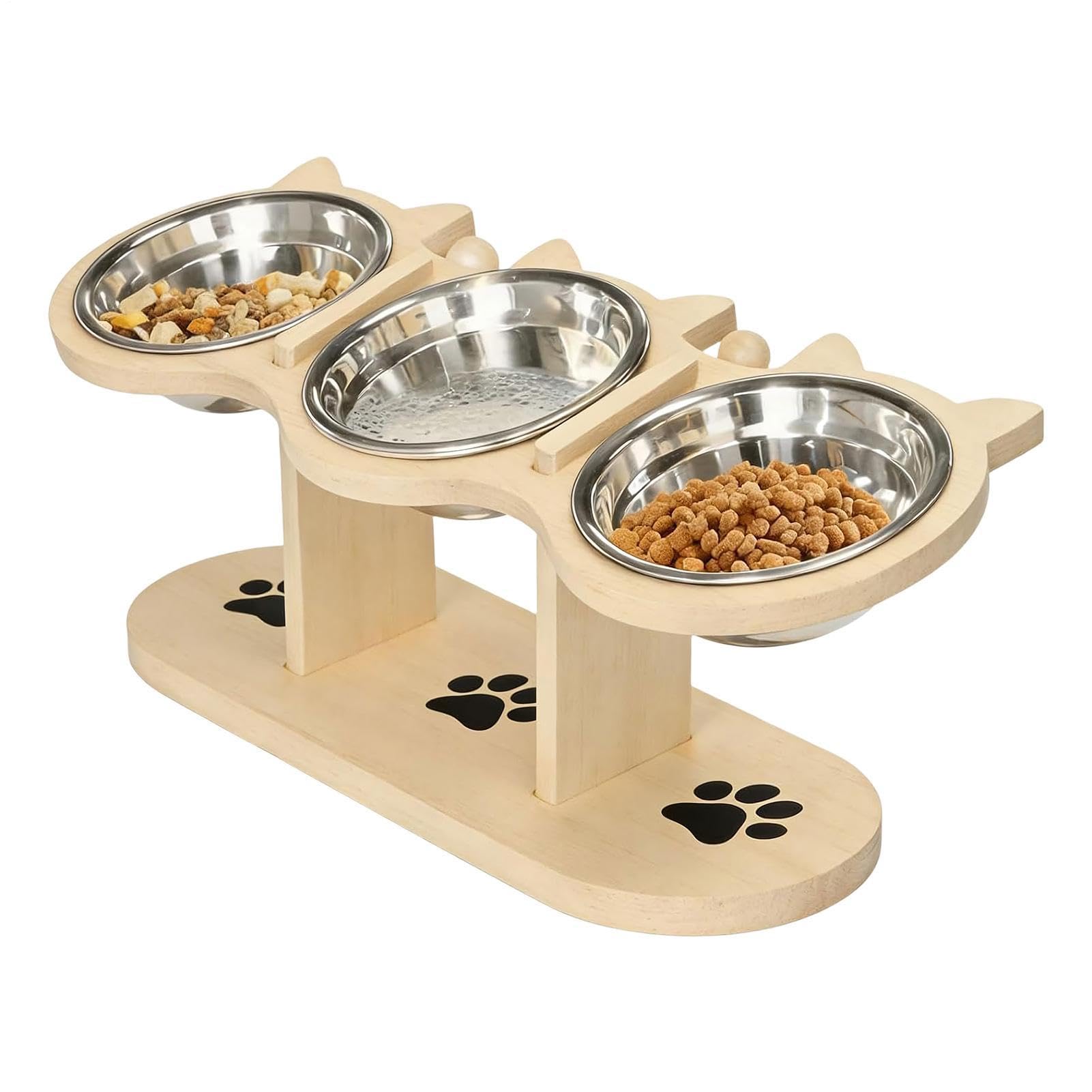 Écuelle chien avec support surélevé et triple distributeur de nourriture haut de gamme