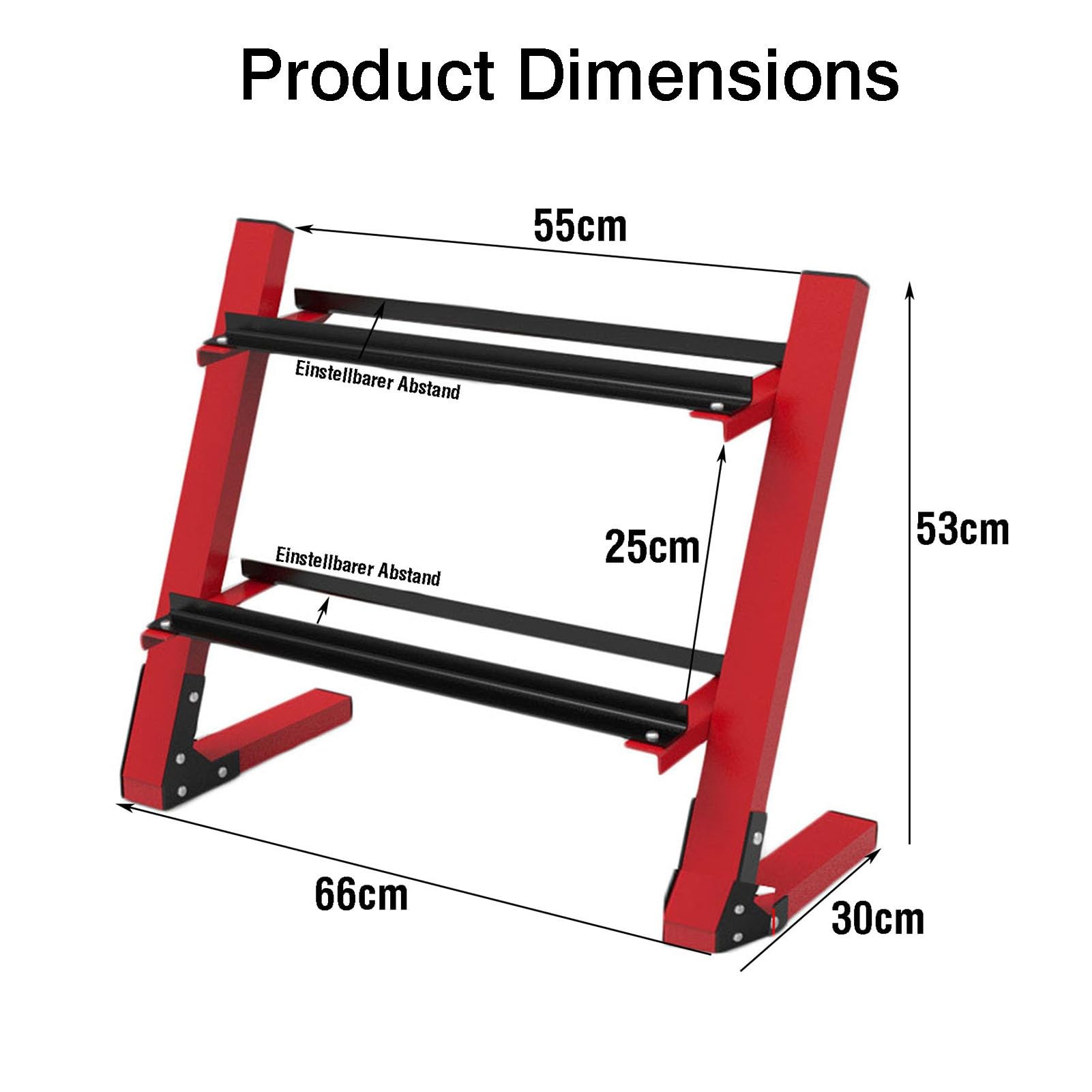 Porta Manubri A 2 Livelli, Rastrelliere For Attrezzature Da Palestra Domestiche/Commerciali, Spaziatura Regolabile, Capacità Di Peso 150 Kg, For Display Con Esagonale/Rotondo