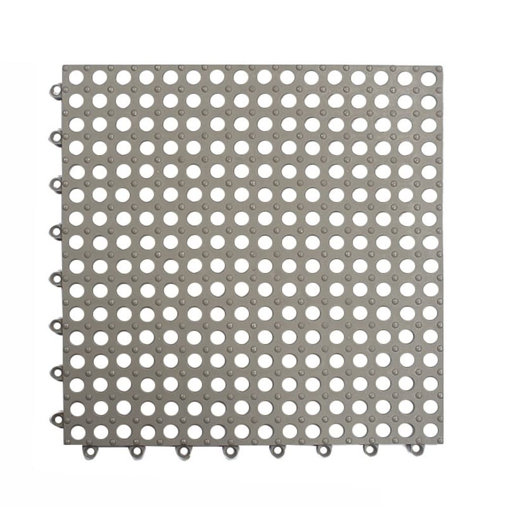 Hiseng Tappeto Doccia Antiscivolo, Cuciture ad Incastro Tappetino Lavabile Tappetini Antiscivolo con Fori di Scarico e Ventose, per Bagno, Cucina, Casa Interno Esterno (Grigio Chiaro,8pc)
