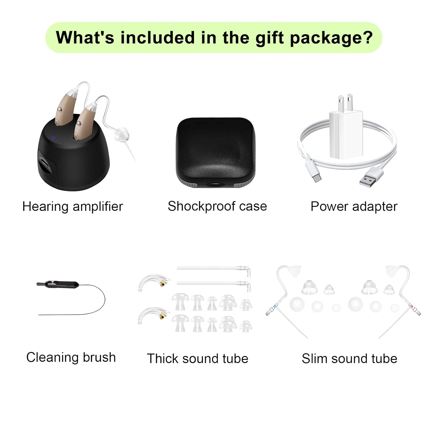 Banglijian Rechargeable Hearing Aids for Seniors and Adults BTE Hearing Aid with Charging Dock Layered Noise Reduction Adaptive Feedback Cancellation-Two Types of Sound Tubes Latest Upgrade(Pair) : Health & Household