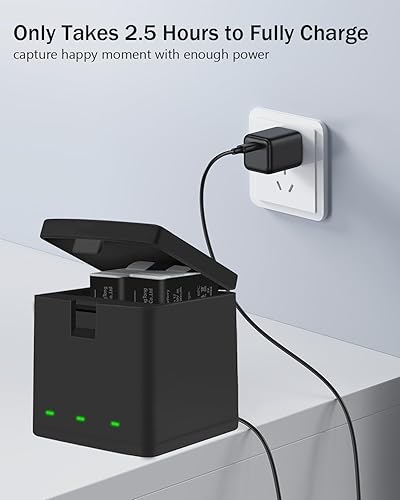 Miniatura 5 de 2 Enduro Batteries Compatible with Gopro Hero 12 Black with 3 Channel Charger Power Battery for Gopro12 11 10 9 Portable Charger Accessory for Go