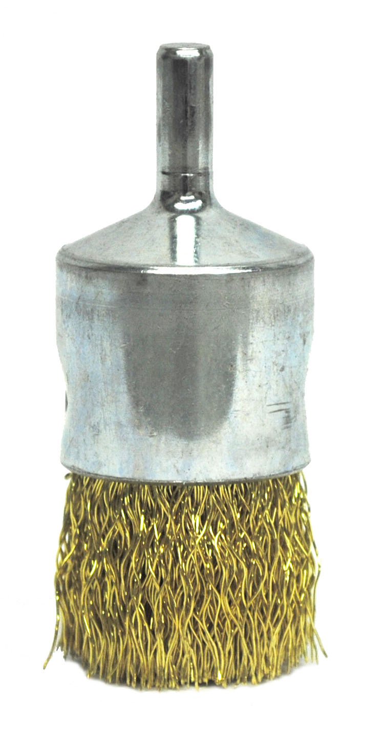 Weiler 10158 1/2" Crimped Wire End Brush, .005" Brass Fill, Made in The USA (Pack of 10)