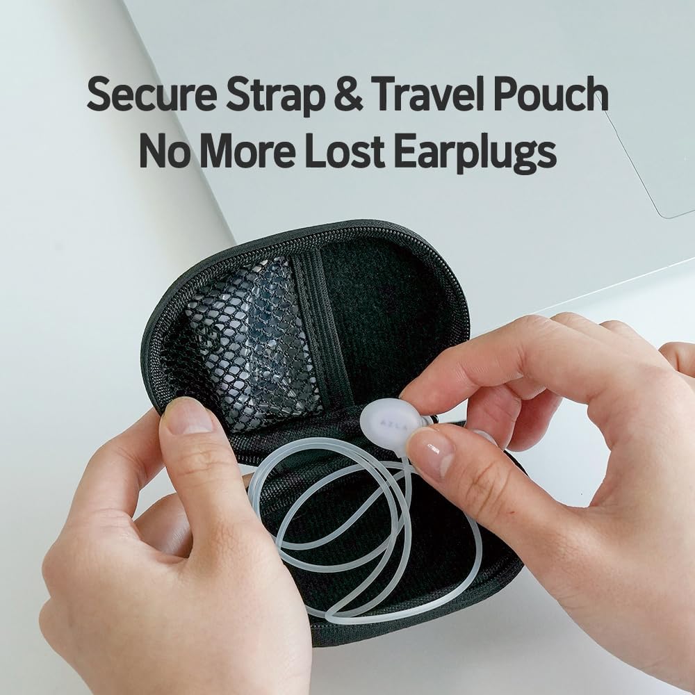 AZLA POM 10S - Ear Plugs for Sleeping Noise Cancelling - Silicone Earplugs for Sleep, Snoring, and Noise Reduction - Best Earplugs to Drown Out Snoring - Ear Plugs for Snoring Blocking (Orange)