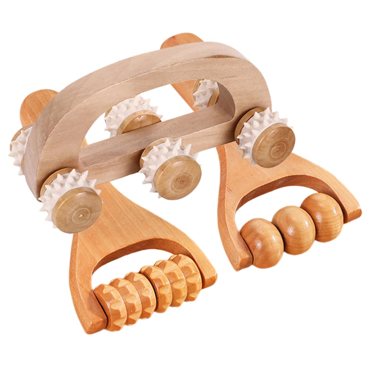 3 Set Set Massaggiatore Adulti Massaggiante Corpo Muscolo A Mano Massaggiatore A Mano Rulli Portatile Massaggio A Manuale Kit Di Legno 3 Pezzi * 3