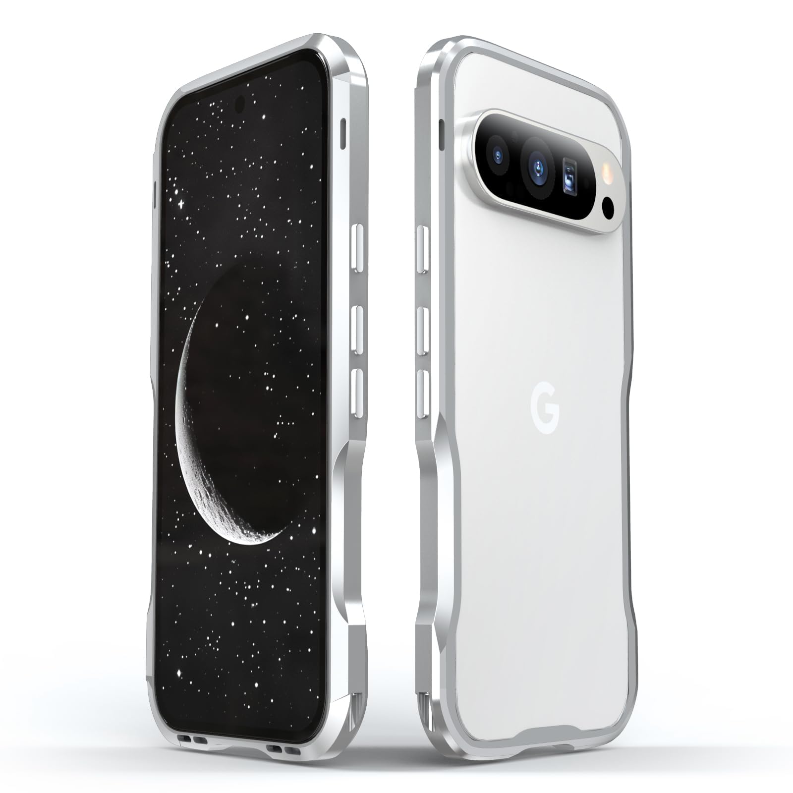 Custodia con cornice in metallo per Google Pixel 11 Pro - Silver