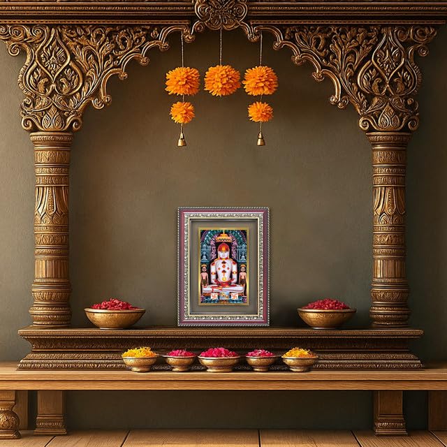 Image of DIVINITI Lord Adinath 24K Gold Plated Foil Wall and Tabletop Photo Frame for Home Decor, Puja Room, Living Room, Office, Luxury Gifting | DG Frame 105 S2.5 (26x20 CM)