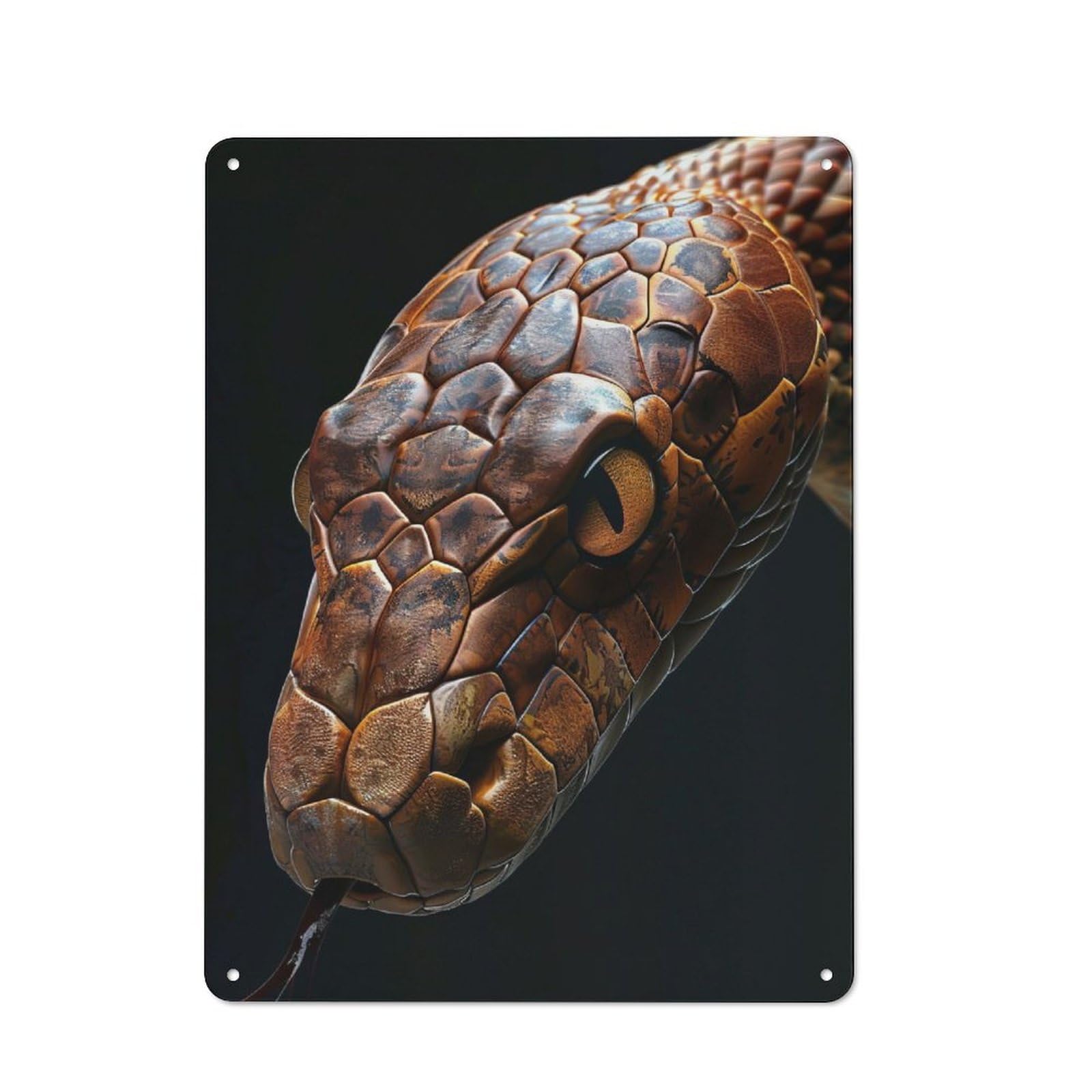 Junmoney Snake Modern Vintage Office Metal Sign 40X30cm, Creative Space Decor For Home Office, Reading Corner Or Bedroom