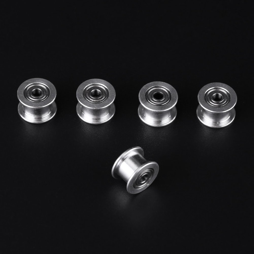 Aluminiowe koło pasowe rozrządu do drukarki 3D - 5-częściowy zestaw, 2GT, otwór 3 mm/5 mm, 16/20/zęby bezzębne, szerokość paska 6 mm/10 mm (W6 mm 16T otwór 3 bezzębny)