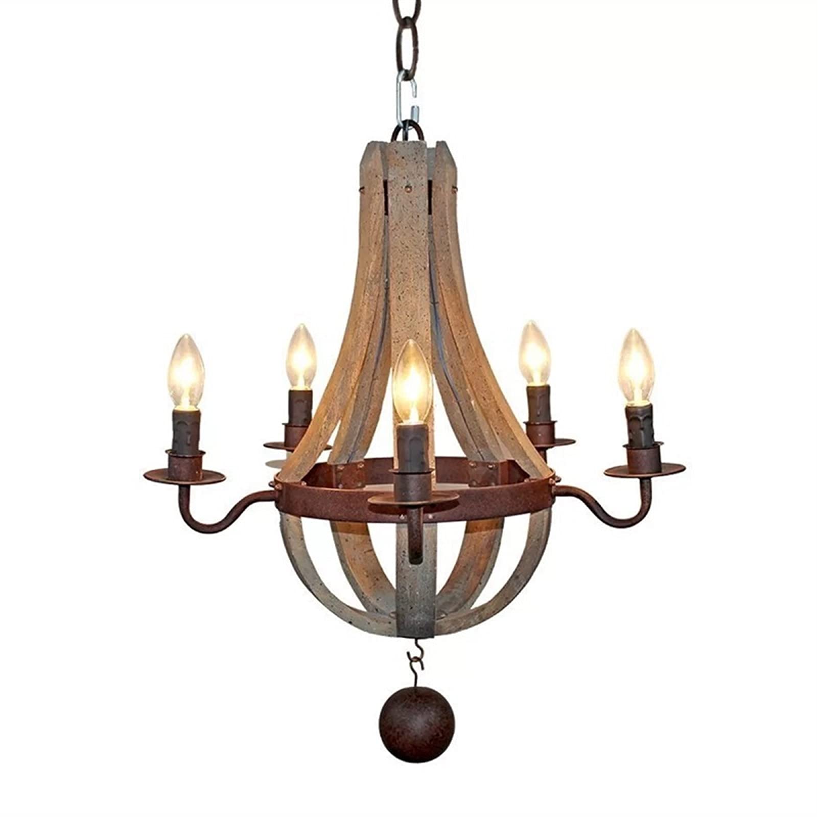 Lustre en bois rétro vintage et corde pour salon de style loft industriel
