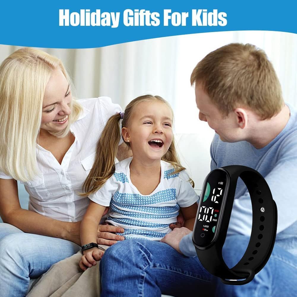 Smartwatch Podomètre, Montre Enfant, Montre Connectée Intelligente Etanche IP68, Montre Connectée Enfant Sport, Fitness Tracker Montre Enfants, Trackers d'Activité pour Garçon Fille (Noir)