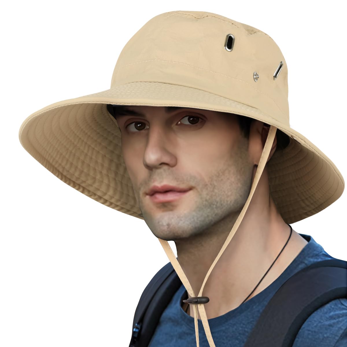 Lishang Pesca Sombrero Sol Ancho Sombrero Plegable Hombre Verana Pescador Sombrero Protección UV Solar Sombtero Ancho Outdor Senderismo Camping Viajes Caze Jardin