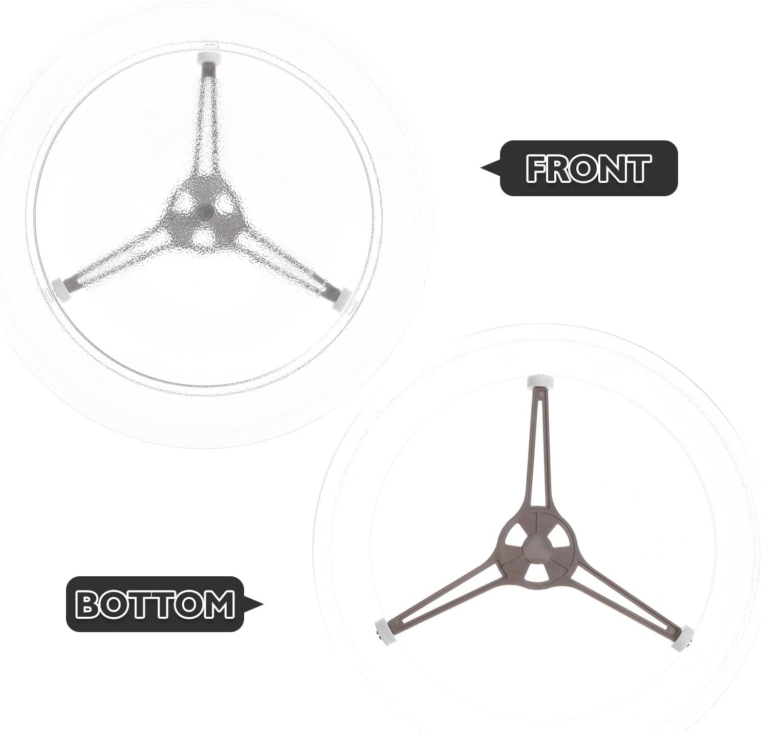 Microwave Glass Turntable Replacement Tray with Roller Ring Set