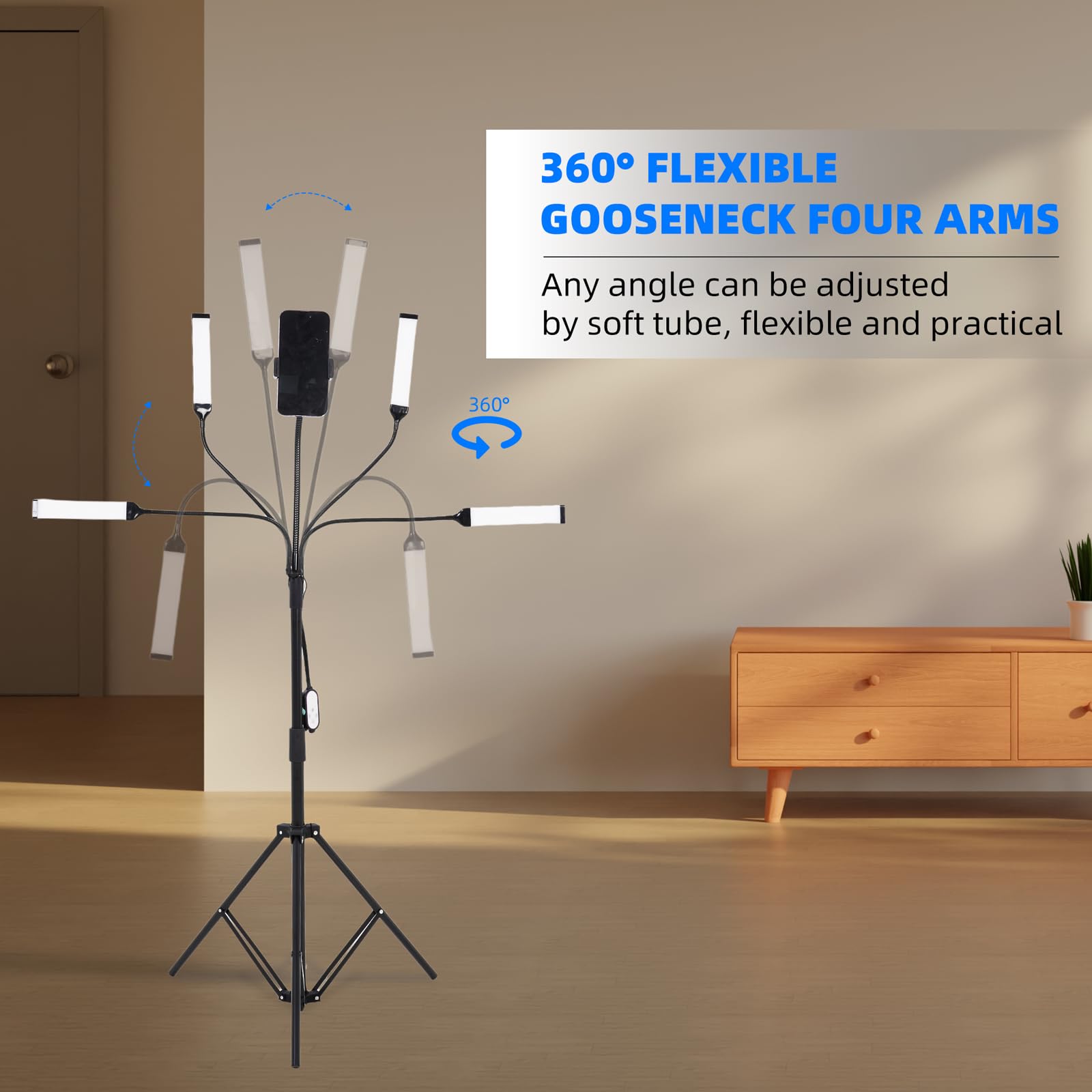 Tatoo Lampe, Wimpernlampe, Kosmetiklampe Studiobeleuchtung mit Stativ & Handy-Halter für Make-up, Wimpern, Augenbrauen, Tattoo, Maniküre, Stream, Produktfotografie