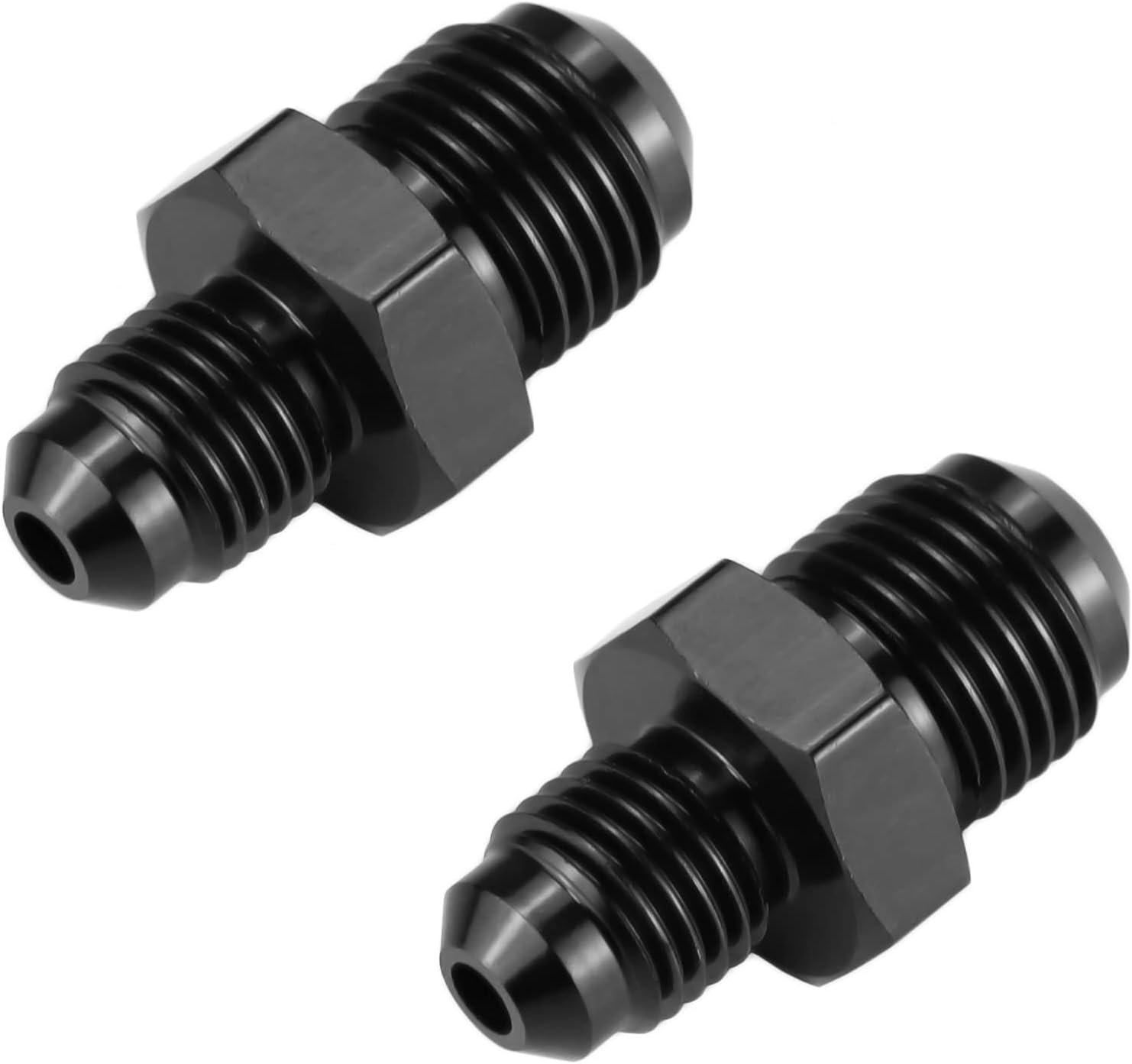 Ucreative 6AN to 6AN Male Flare Coupler Union Straight Fuel Hose Fitting Black (2PCS) : Automotive
