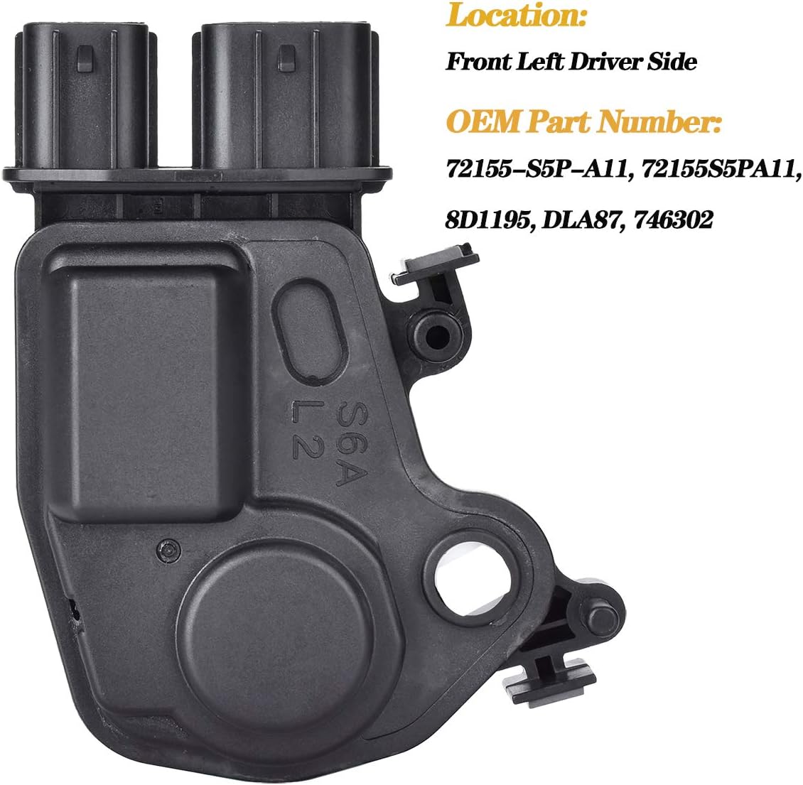 2Pcs Door Lock Actuator Motor Front Left and Right Compatible with 2003 2004 2005 Honda Accord Civic CR-V Element Odyssey Pilot, 2002-2006 Acura RSX Replaces 72155-S5P-A11,72115-S6A-J01,746301,746302