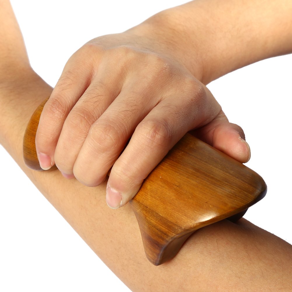 Masajeador de Madera 6 Estilos Vietnam Fragante Madera Cuerpo Reflexología del pie Acupuntura Masajeador tailandés Terapia de Rodillos(#6)