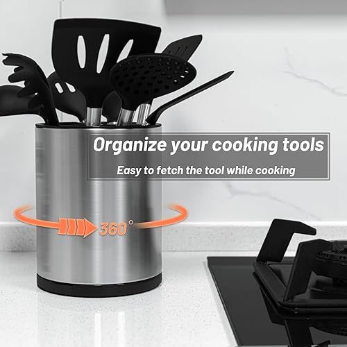 Miniatura 3 de Soporte para utensilios de cocina para encimera, giratorio de 360, extra grande, soporte para utensilios de cocina para encimera de cocina