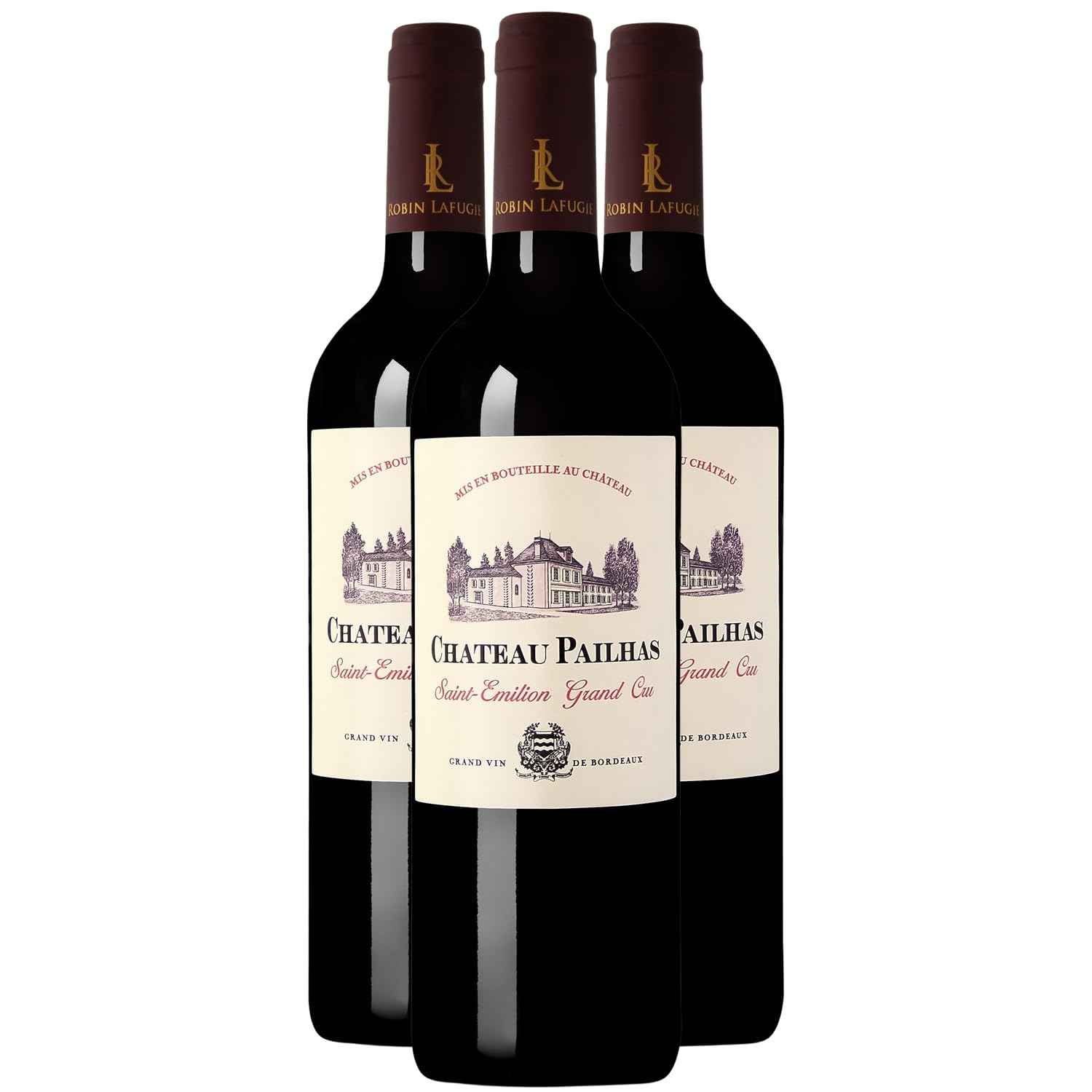 Château Pailhas Saint-Emilion Grand Cru - Rouge 2018 - Vin Rouge de Bordeaux (3x75cl)